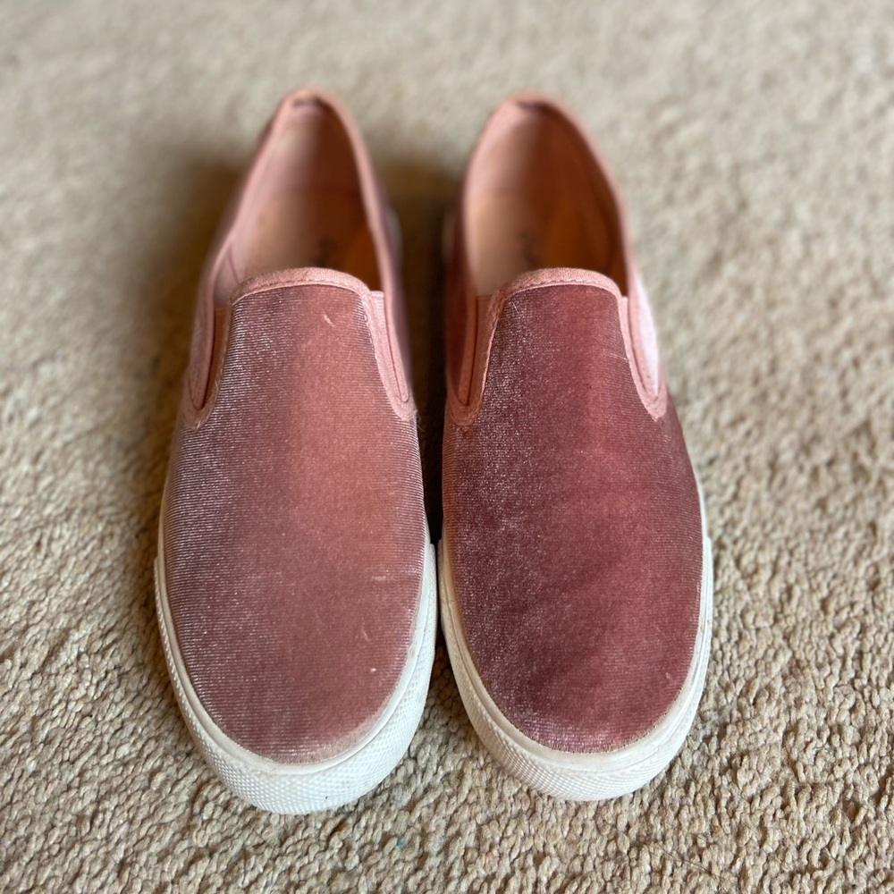 Pink Velvet Flats - Picture 2 of 6